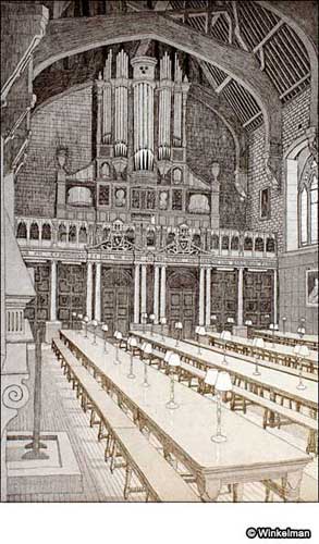 BALLIOL COLLEGE DINING HALL Etching & Aquatint